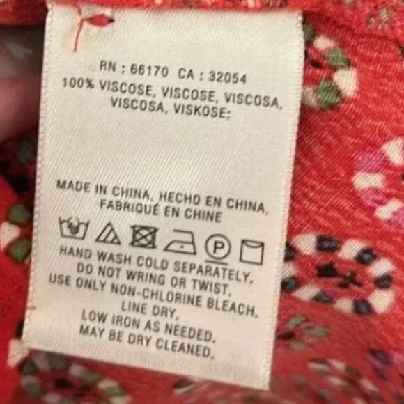 MAEVE (by Anthropologie) Vicki Red Geometric Floral Shirtdress Sleeveless Midi 2 - Picture 11 of 11